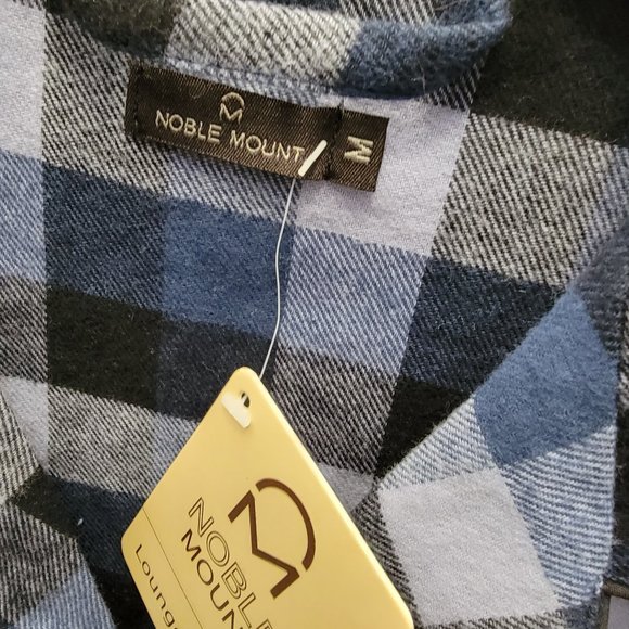 New Noble Mount Mens Cotton Woven Flannel Gingham Check Pajama Sleepwear Set M - Picture 8 of 9